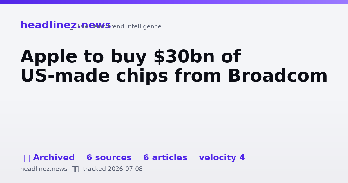 Visual summary for Apple to buy $30bn of US-made chips from Broadcom