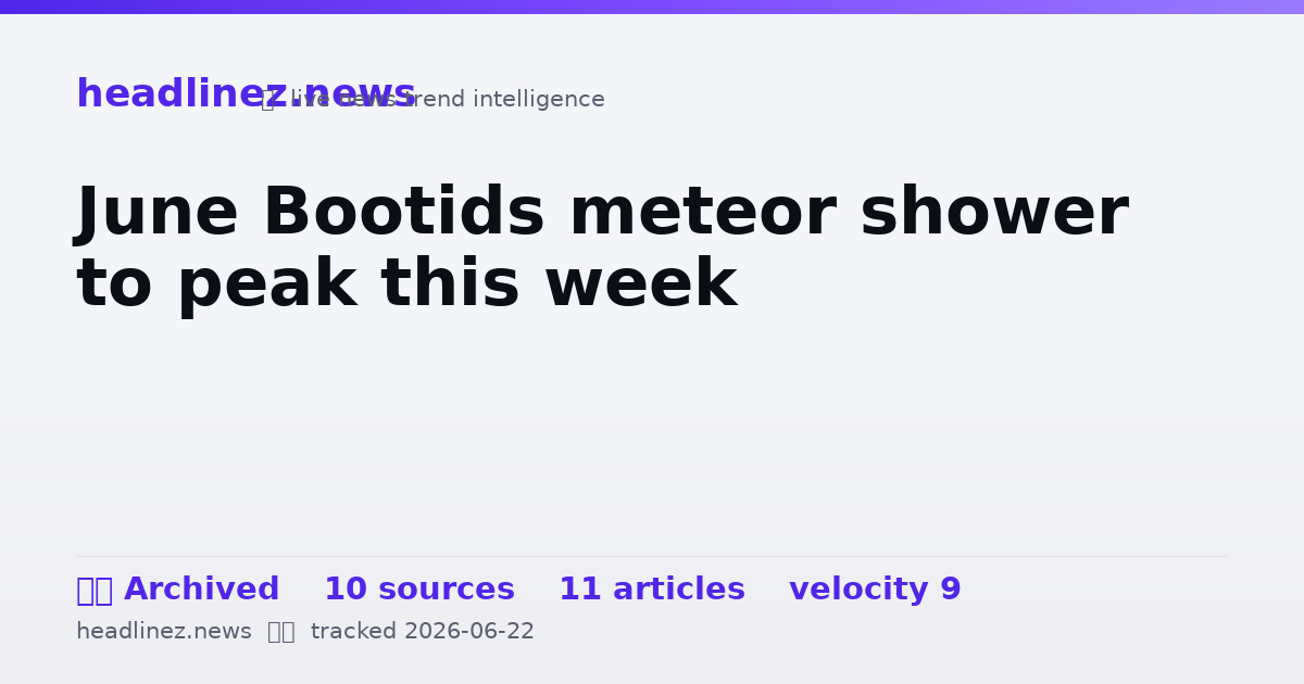 Visual summary for June Bootids meteor shower to peak this week