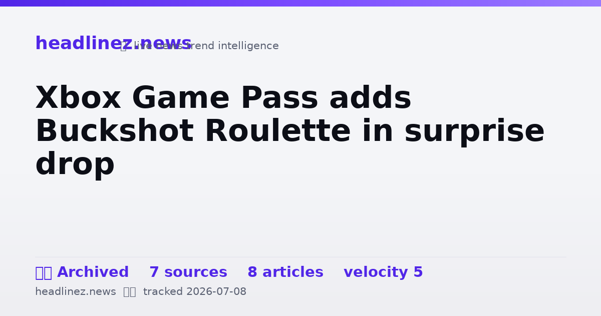 Visual summary for Xbox Game Pass adds Buckshot Roulette in surprise drop