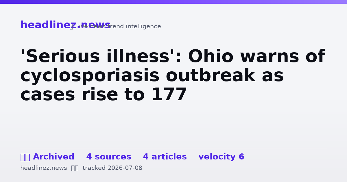 Visual summary for 'Serious illness': Ohio warns of cyclosporiasis outbreak as cases rise to 177
