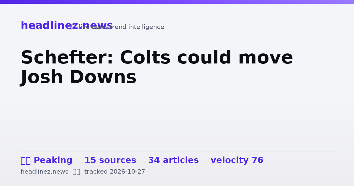 Visual summary for Schefter: Colts could move Josh Downs
