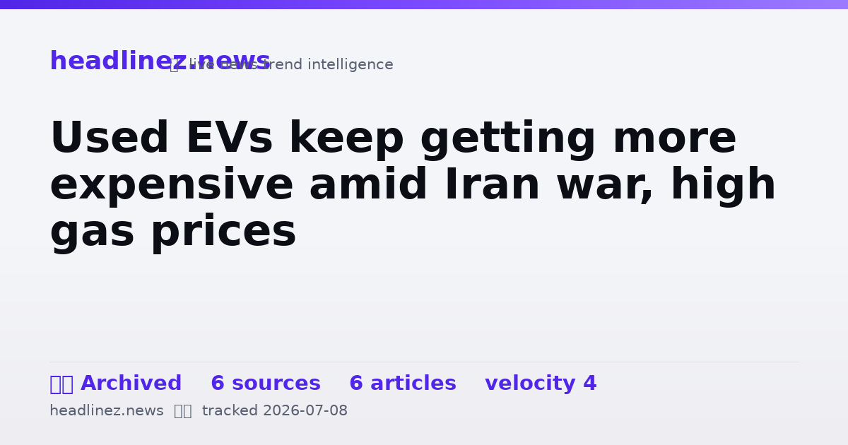 Visual summary for Used EVs keep getting more expensive amid Iran war, high gas prices