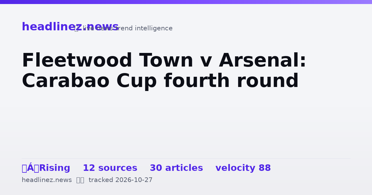 Visual summary for Fleetwood Town v Arsenal: Carabao Cup fourth round