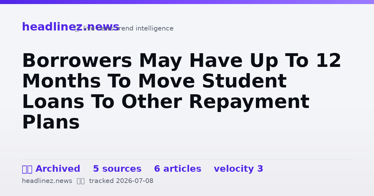 Visual summary for Borrowers May Have Up To 12 Months To Move Student Loans To Other Repayment Plans