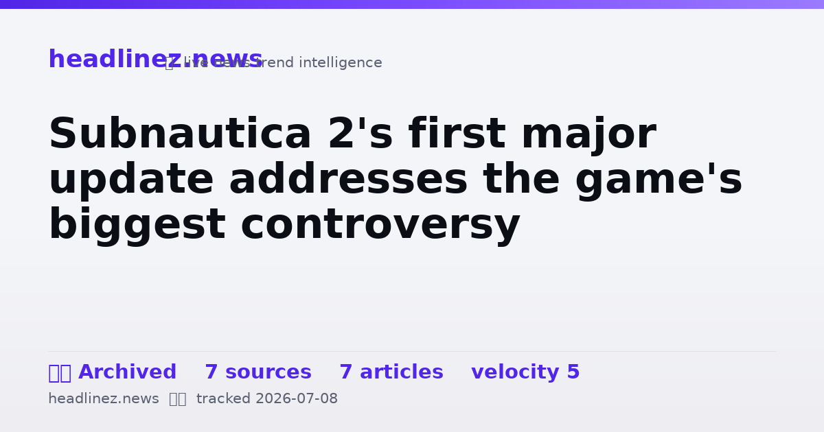 Visual summary for Subnautica 2's first major update addresses the game's biggest controversy