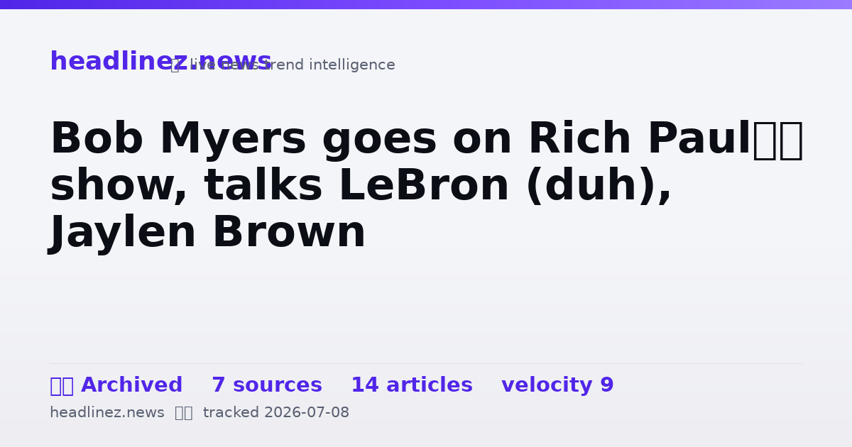 Visual summary for Bob Myers goes on Rich Paul’s show, talks LeBron (duh), Jaylen Brown