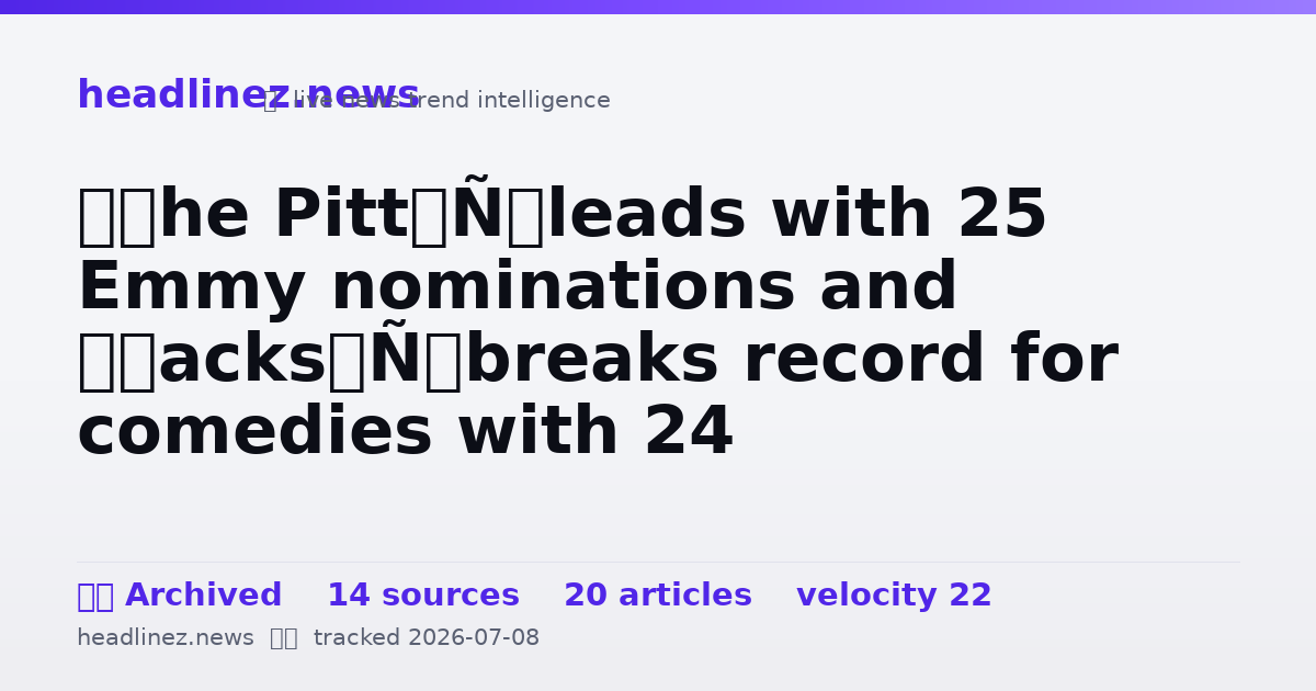 Visual summary for ‘The Pitt’ leads with 25 Emmy nominations and ‘Hacks’ breaks record for comedies with 24