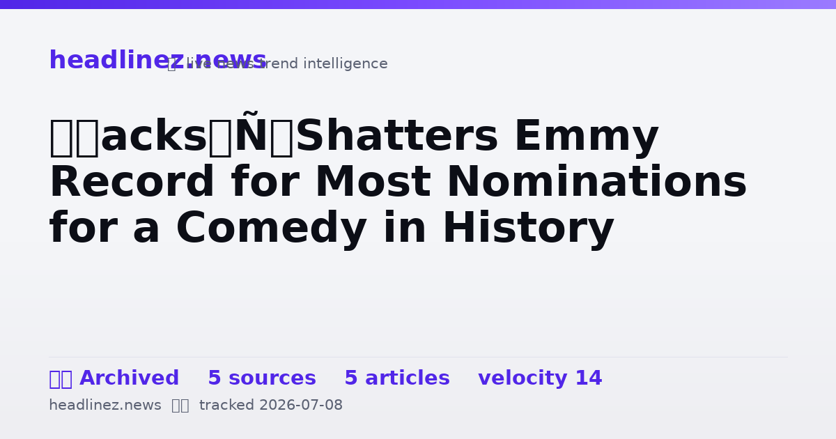 Visual summary for ‘Hacks’ Shatters Emmy Record for Most Nominations for a Comedy in History