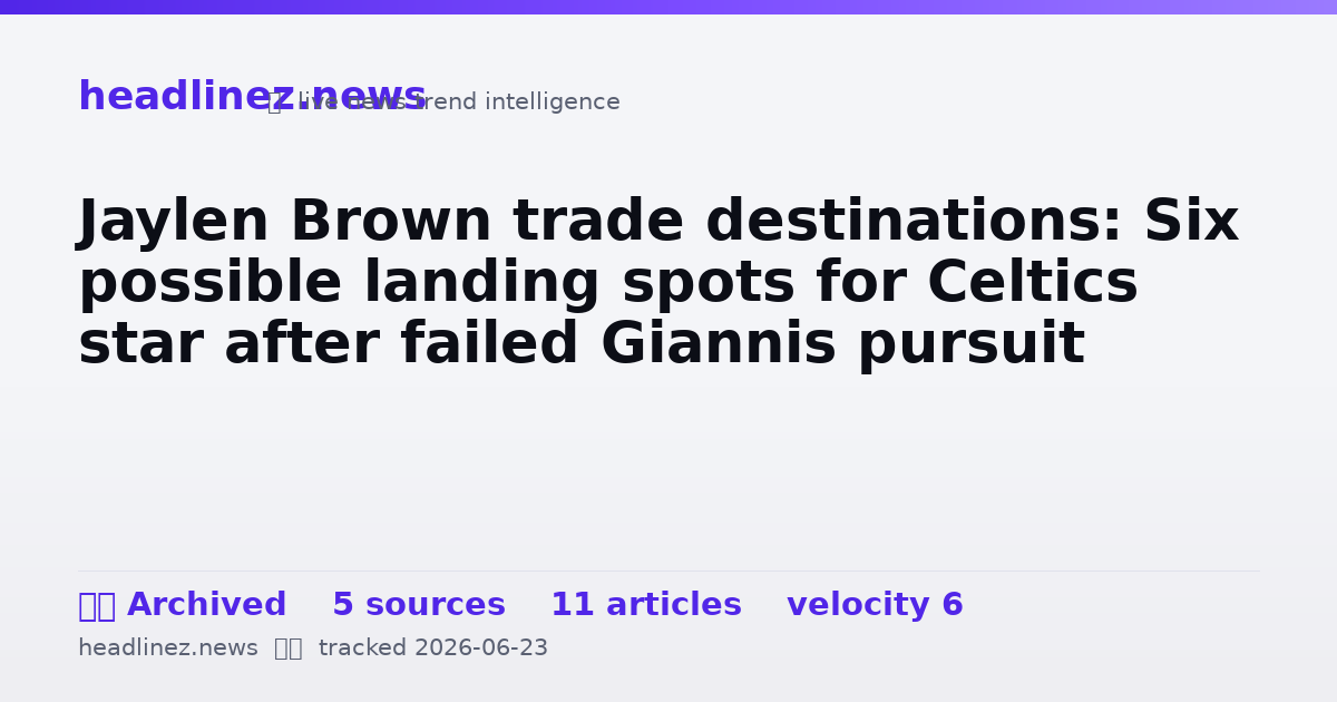Visual summary for Jaylen Brown trade destinations: Six possible landing spots for Celtics star after failed Giannis pursuit