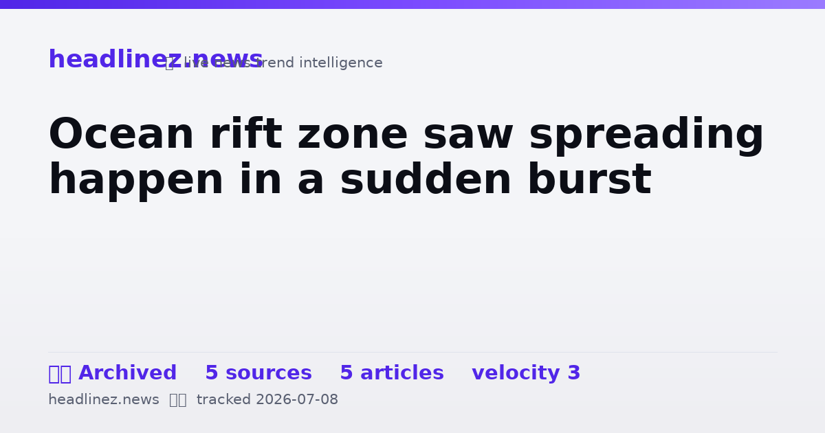 Visual summary for Ocean rift zone saw spreading happen in a sudden burst