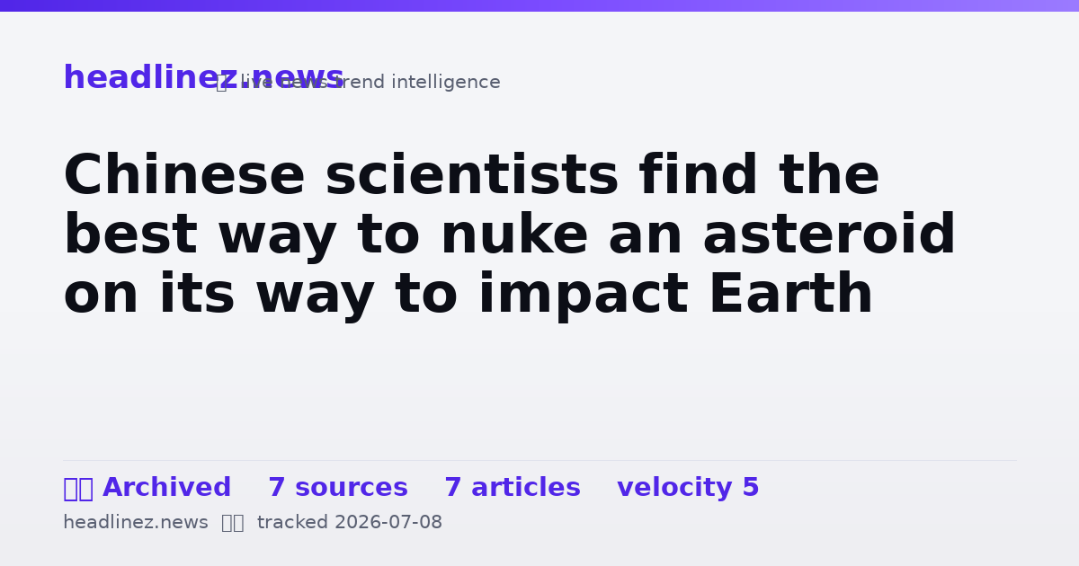 Visual summary for Chinese scientists find the best way to nuke an asteroid on its way to impact Earth