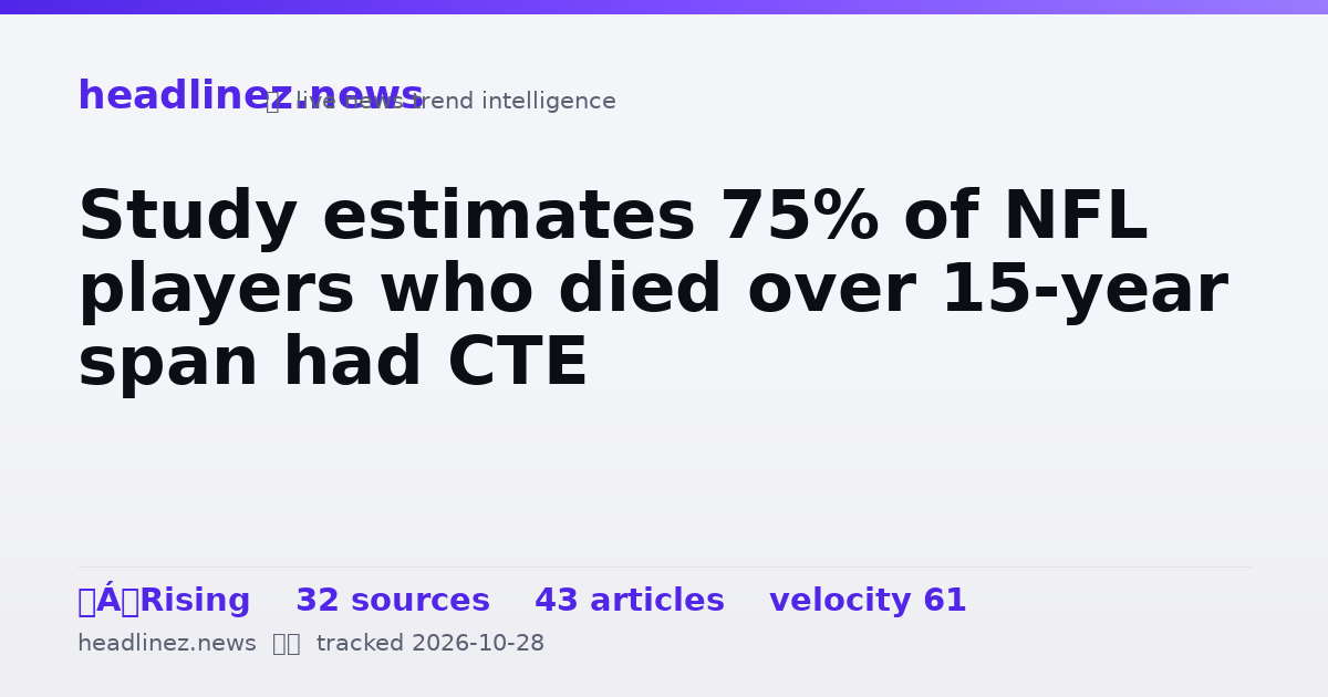 Visual summary for Study estimates 75% of NFL players who died over 15-year span had CTE