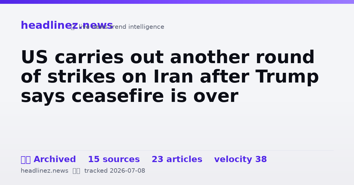 Visual summary for US carries out another round of strikes on Iran after Trump says ceasefire is over