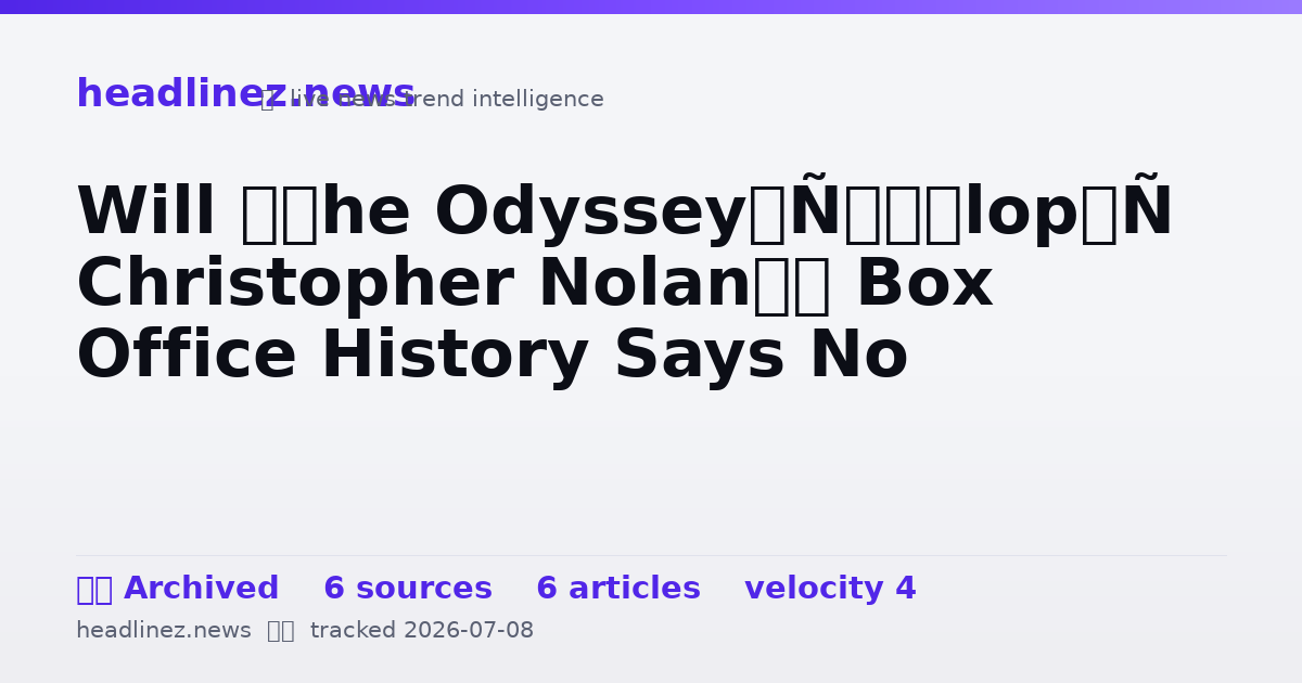 Visual summary for Will ‘The Odyssey’ ‘Flop’? Christopher Nolan’s Box Office History Says No