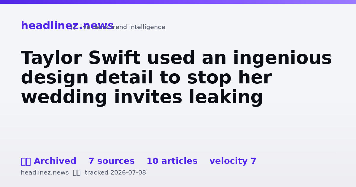 Visual summary for Taylor Swift used an ingenious design detail to stop her wedding invites leaking