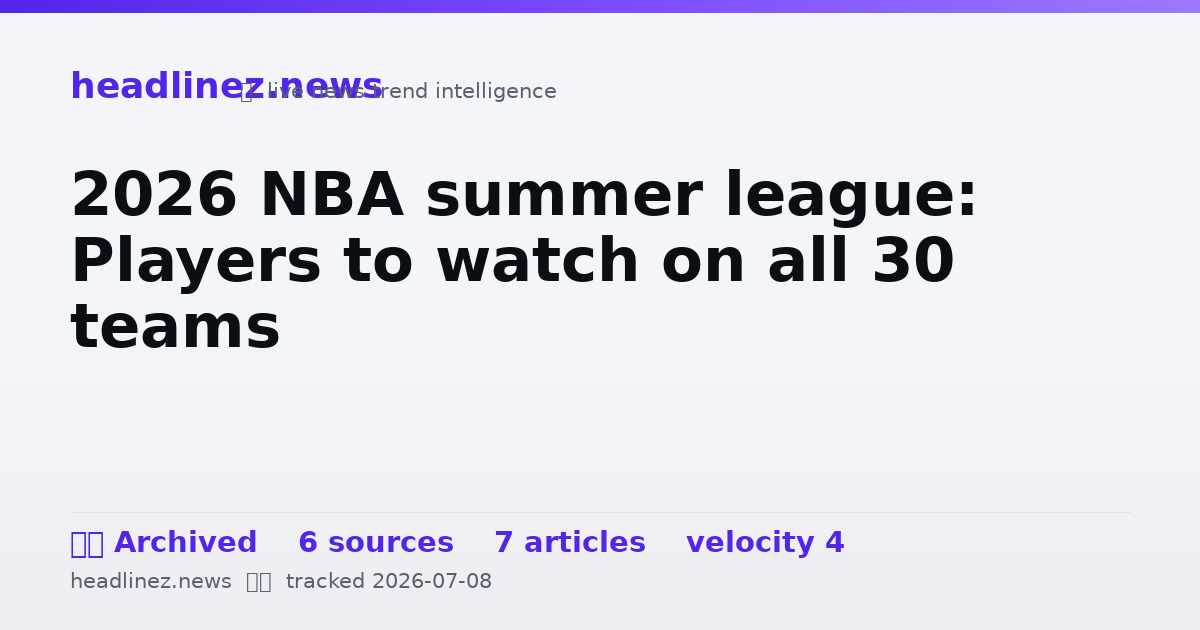 Visual summary for 2026 NBA summer league: Players to watch on all 30 teams