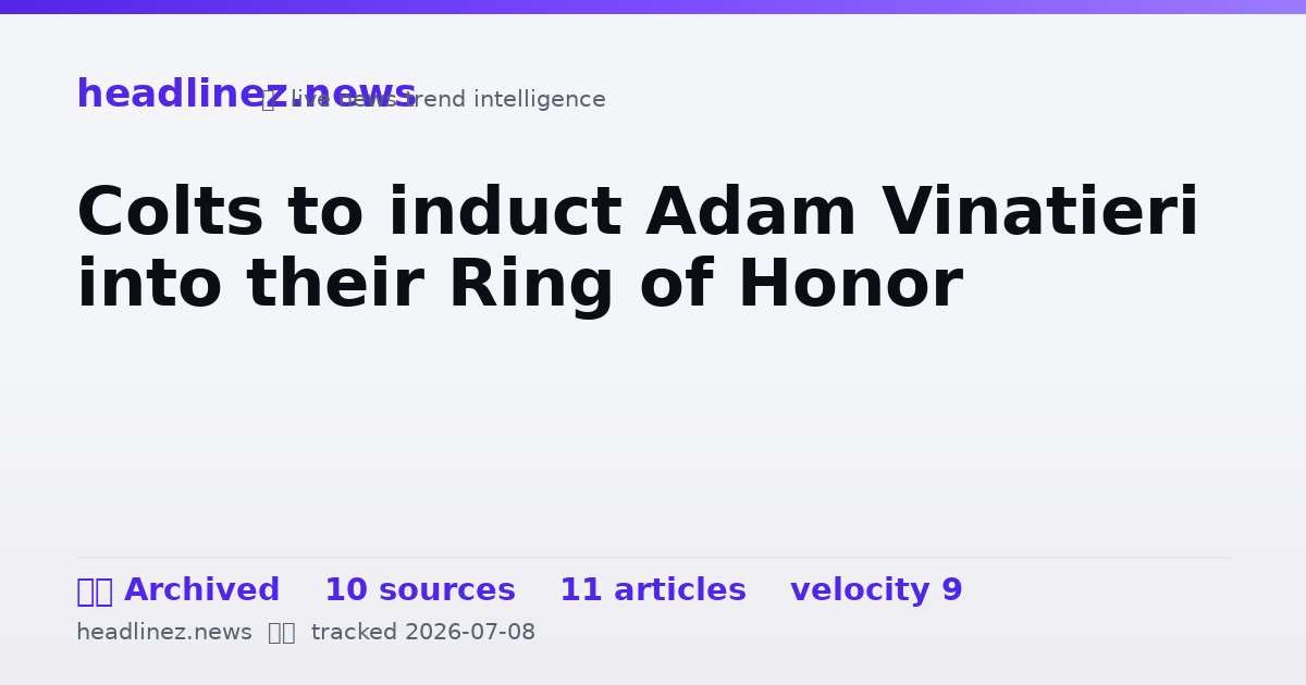 Visual summary for Colts to induct Adam Vinatieri into their Ring of Honor