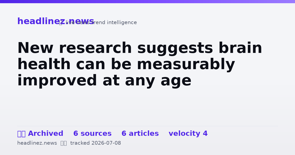Visual summary for New research suggests brain health can be measurably improved at any age