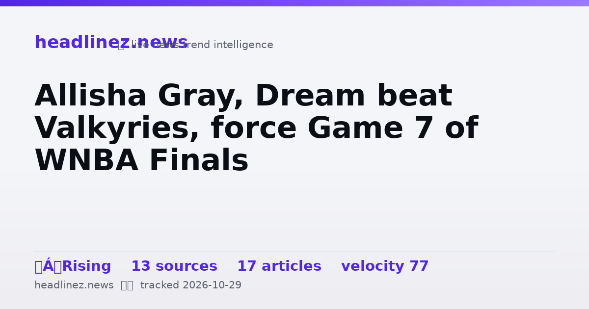 Visual summary for Allisha Gray, Dream beat Valkyries, force Game 7 of WNBA Finals