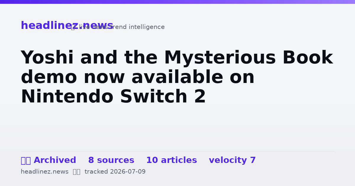 Visual summary for Yoshi and the Mysterious Book demo now available on Nintendo Switch 2