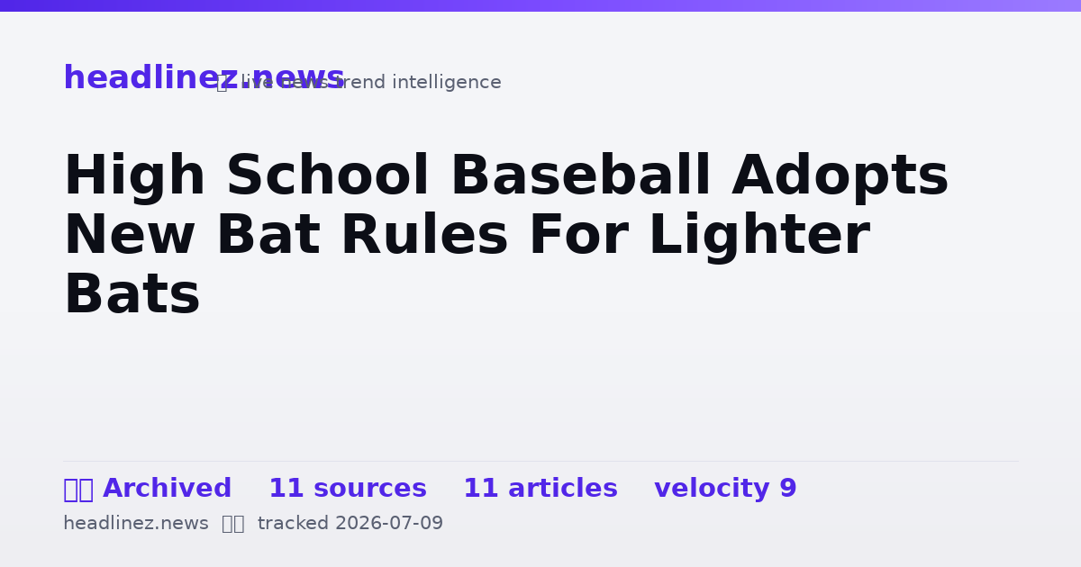 Visual summary for High School Baseball Adopts New Bat Rules For Lighter Bats
