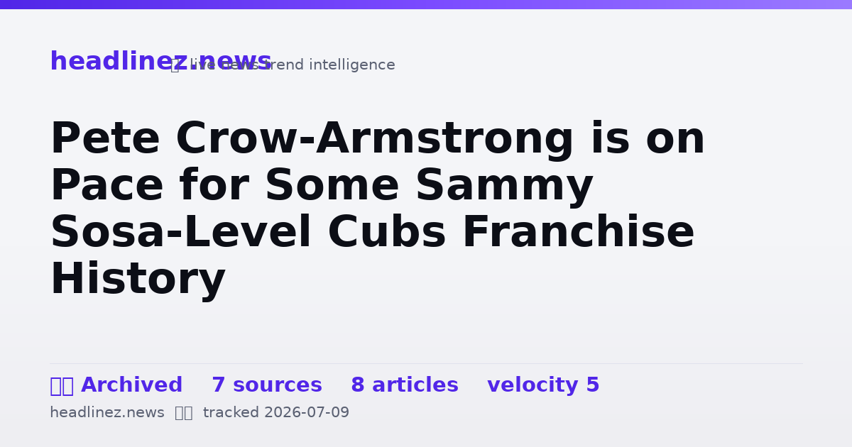 Visual summary for Pete Crow-Armstrong is on Pace for Some Sammy Sosa-Level Cubs Franchise History