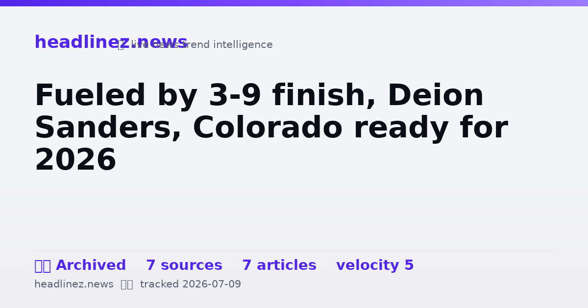 Visual summary for Fueled by 3-9 finish, Deion Sanders, Colorado ready for 2026
