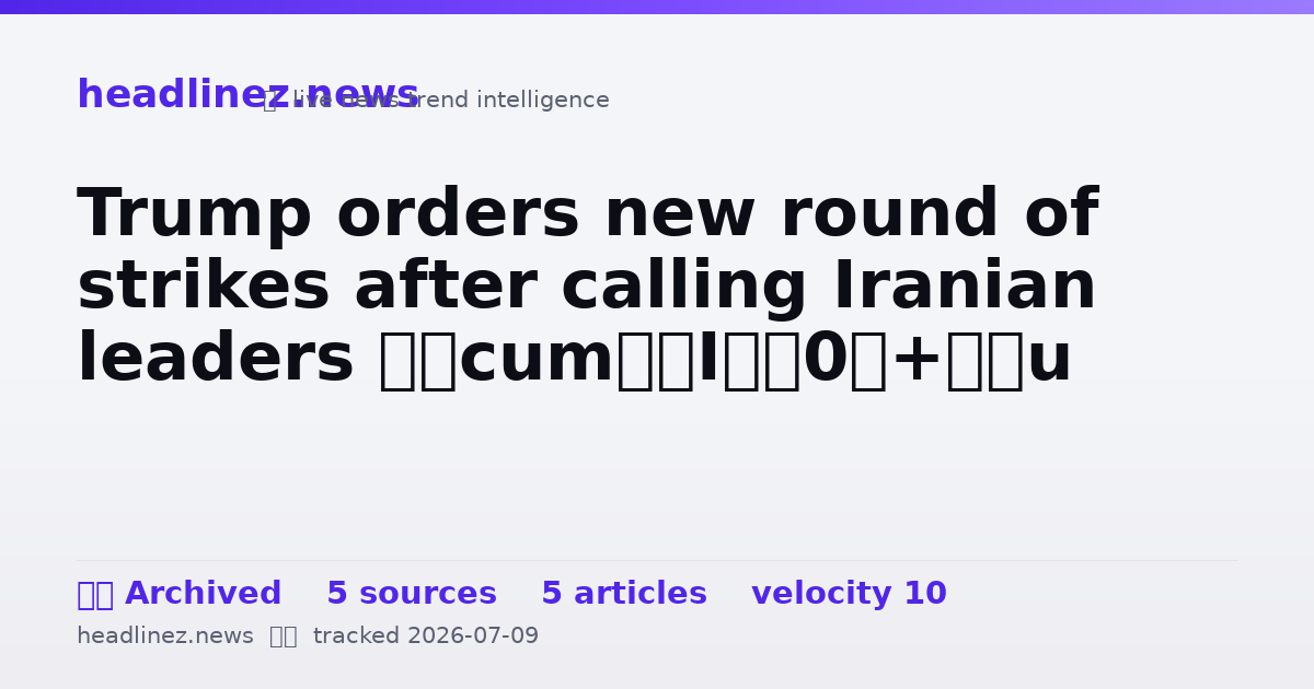 Visual summary for Trump orders new round of strikes after calling Iranian leaders ‘scum’