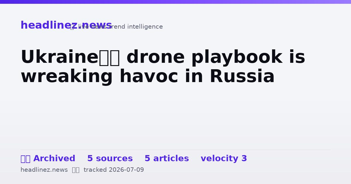 Visual summary for Ukraine’s drone playbook is wreaking havoc in Russia