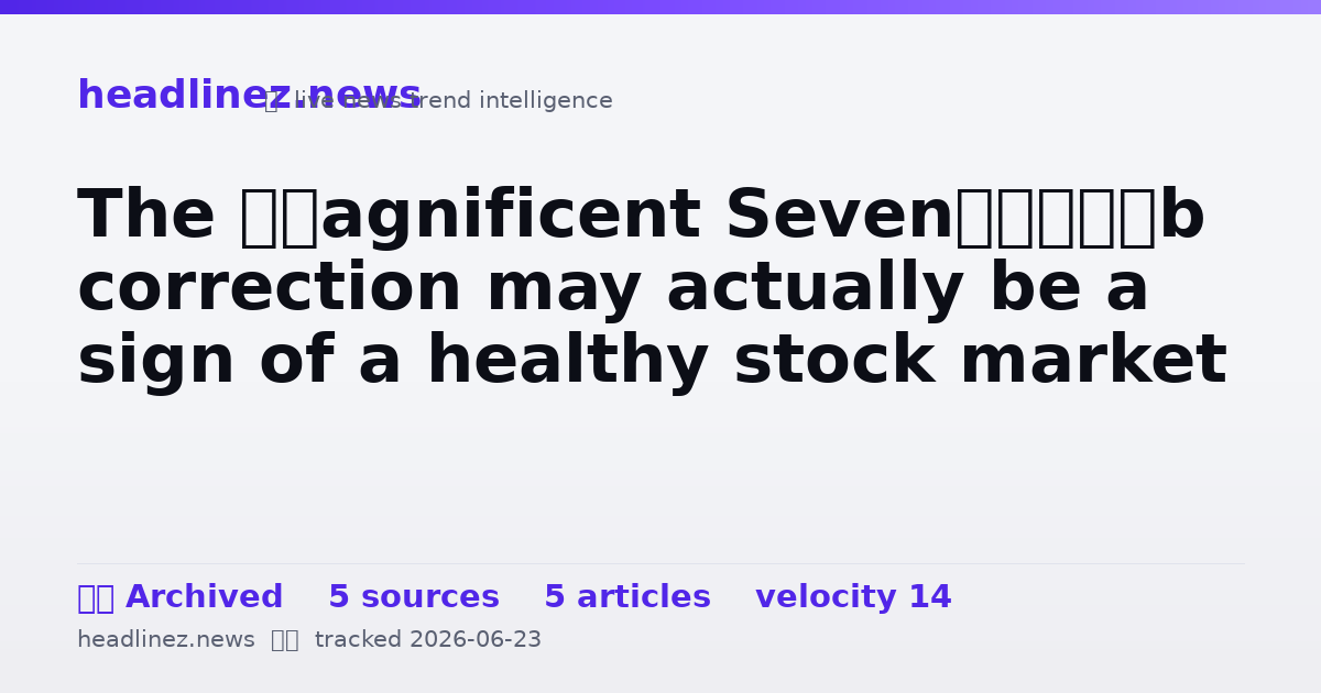 Visual summary for The ‘Magnificent Seven’ correction may actually be a sign of a healthy stock market