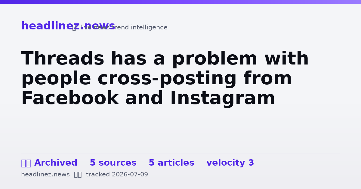Visual summary for Threads has a problem with people cross-posting from Facebook and Instagram