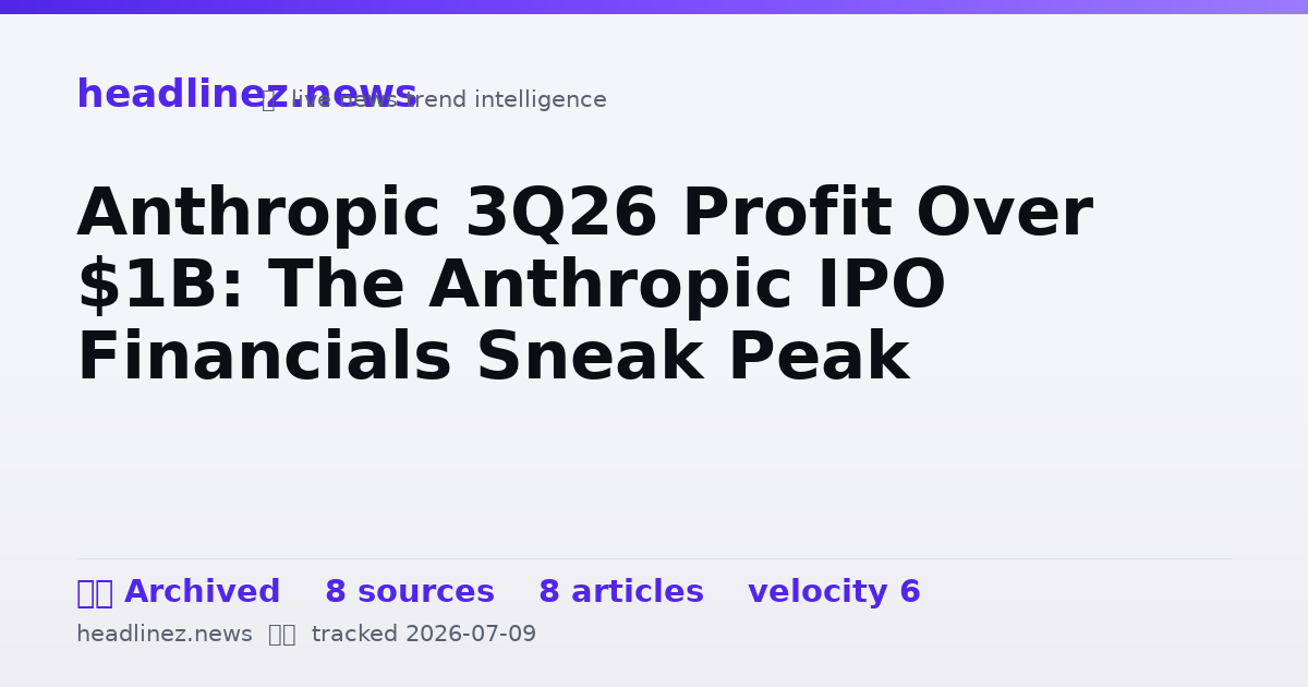 Visual summary for Anthropic 3Q26 Profit Over $1B: The Anthropic IPO Financials Sneak Peak