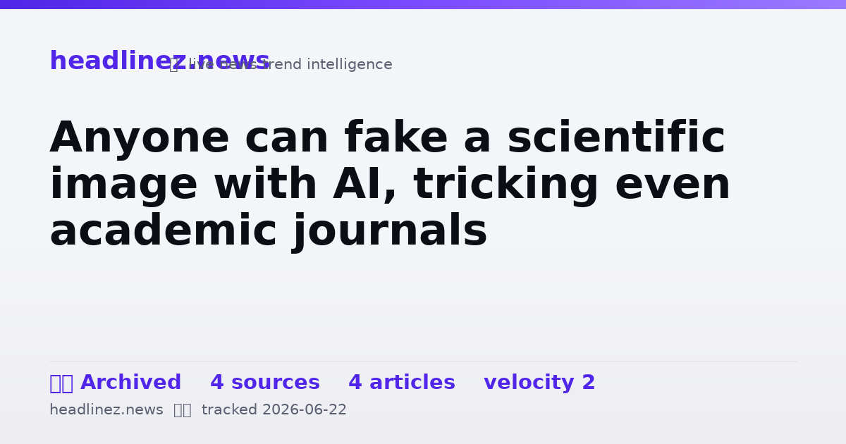 Visual summary for Anyone can fake a scientific image with AI, tricking even academic journals
