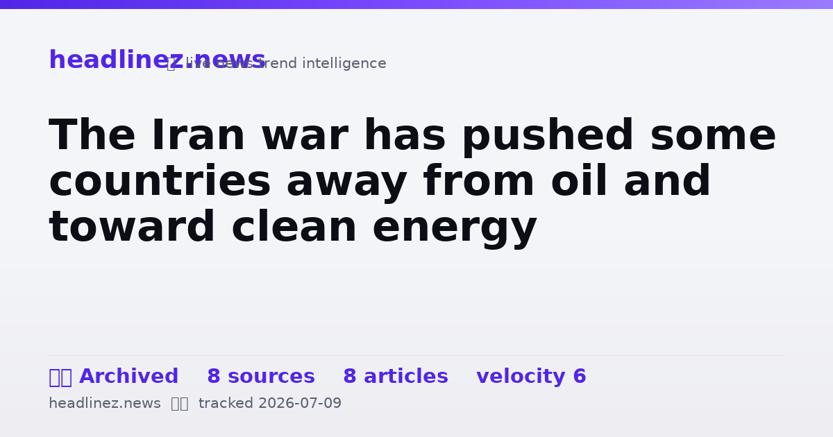 Visual summary for The Iran war has pushed some countries away from oil and toward clean energy