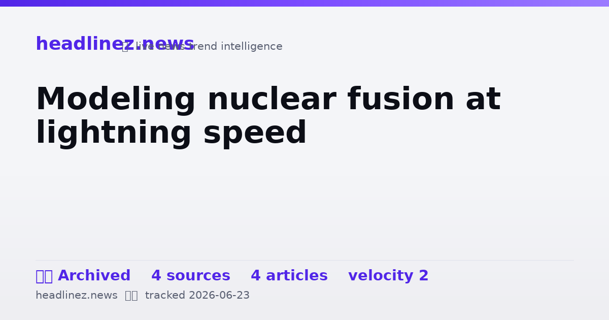 Visual summary for Modeling nuclear fusion at lightning speed