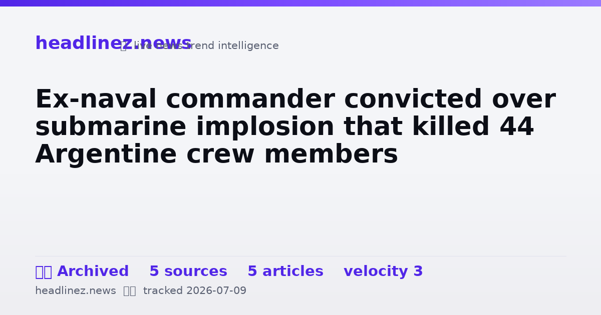 Visual summary for Ex-naval commander convicted over submarine implosion that killed 44 Argentine crew members