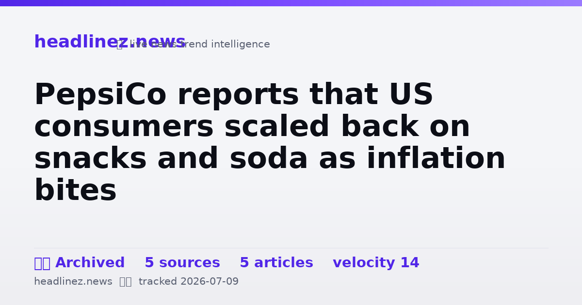 Visual summary for PepsiCo reports that US consumers scaled back on snacks and soda as inflation bites