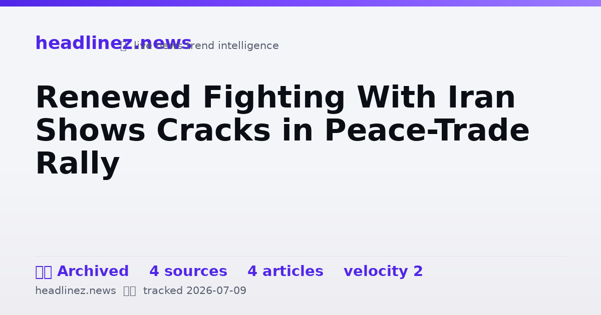 Visual summary for Renewed Fighting With Iran Shows Cracks in Peace-Trade Rally