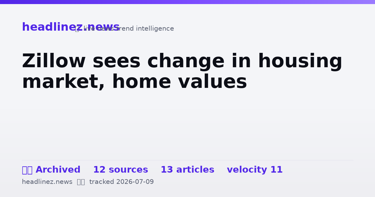 Visual summary for Zillow sees change in housing market, home values