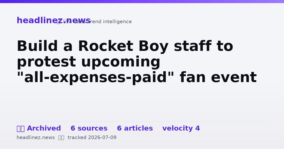 Visual summary for Build a Rocket Boy staff to protest upcoming "all-expenses-paid" fan event