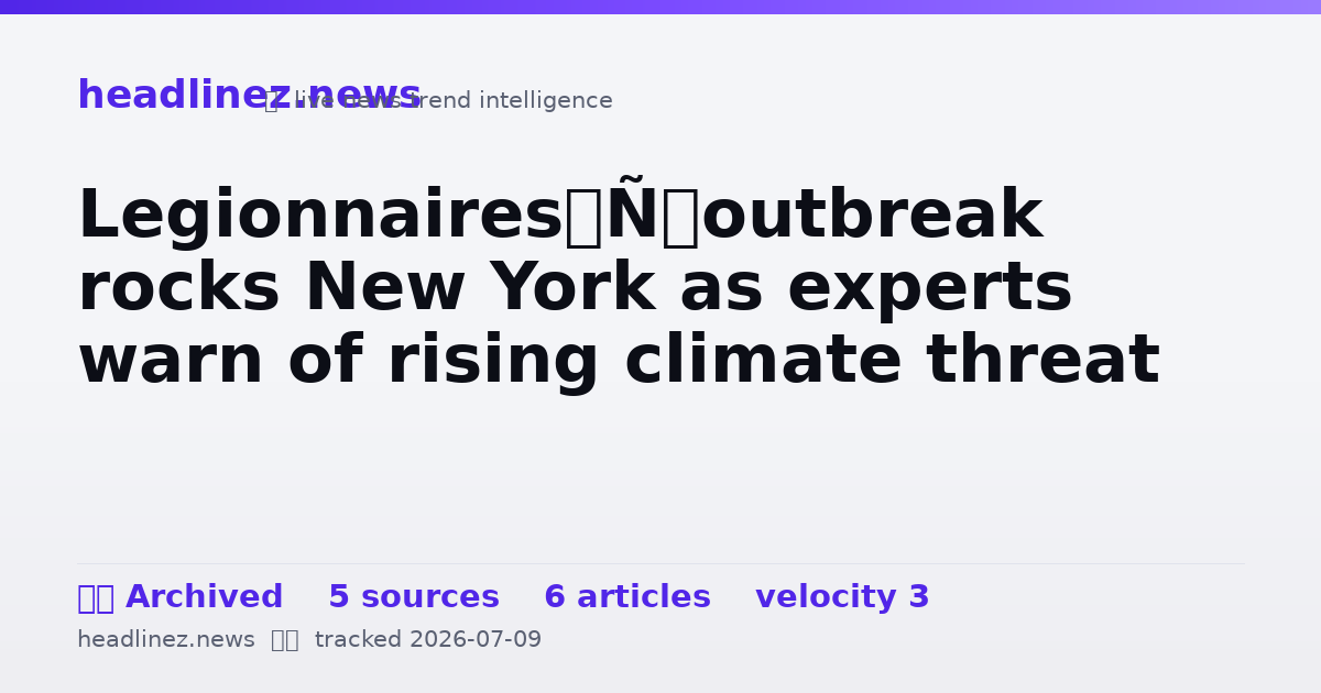 Visual summary for Legionnaires’ outbreak rocks New York as experts warn of rising climate threat
