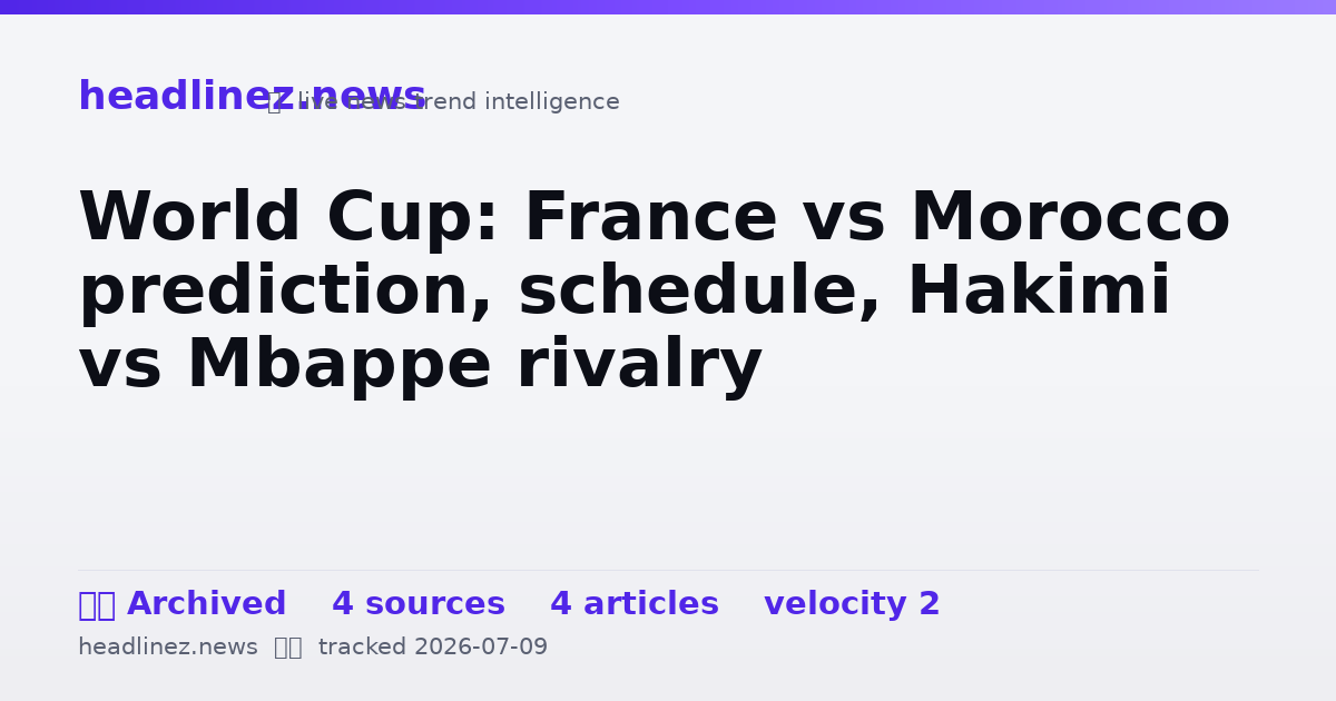 Visual summary for World Cup: France vs Morocco prediction, schedule, Hakimi vs Mbappe rivalry