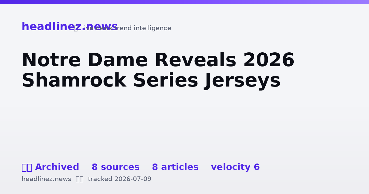Visual summary for Notre Dame Reveals 2026 Shamrock Series Jerseys