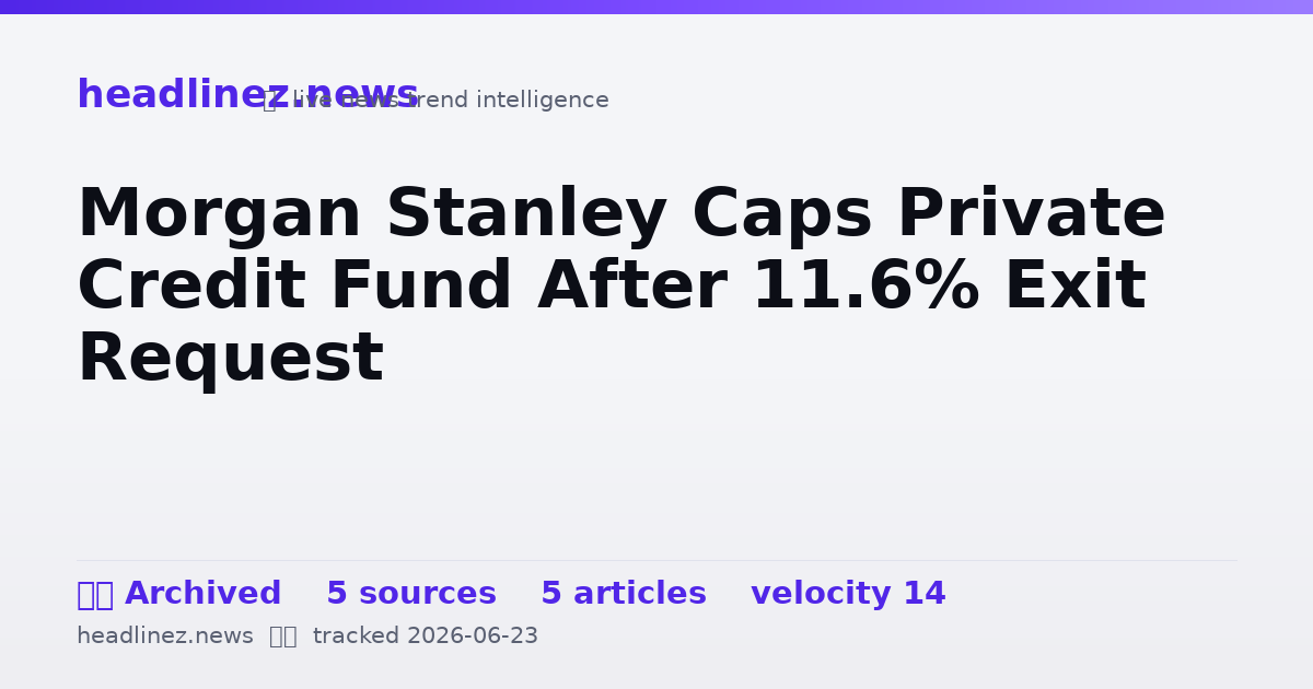 Visual summary for Morgan Stanley Caps Private Credit Fund After 11.6% Exit Request