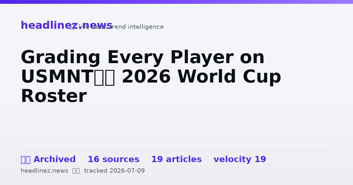 Visual summary for Grading Every Player on USMNT’s 2026 World Cup Roster