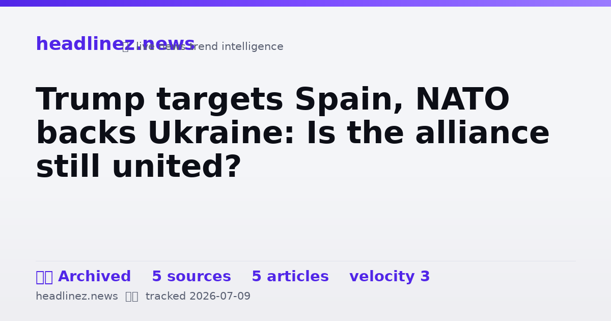 Visual summary for Trump targets Spain, NATO backs Ukraine: Is the alliance still united?