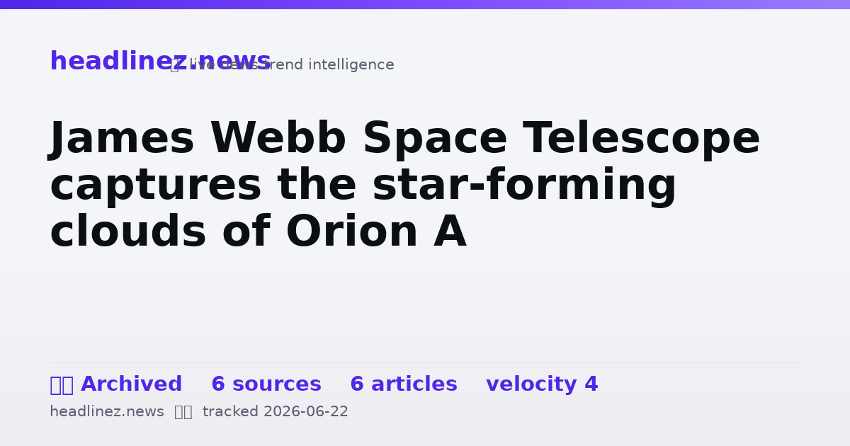 Visual summary for James Webb Space Telescope captures the star-forming clouds of Orion A
