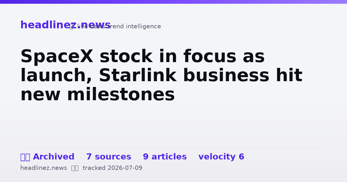 Visual summary for SpaceX stock in focus as launch, Starlink business hit new milestones