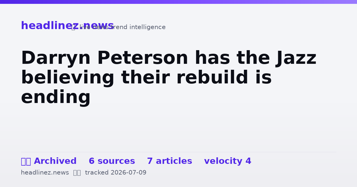 Visual summary for Darryn Peterson has the Jazz believing their rebuild is ending