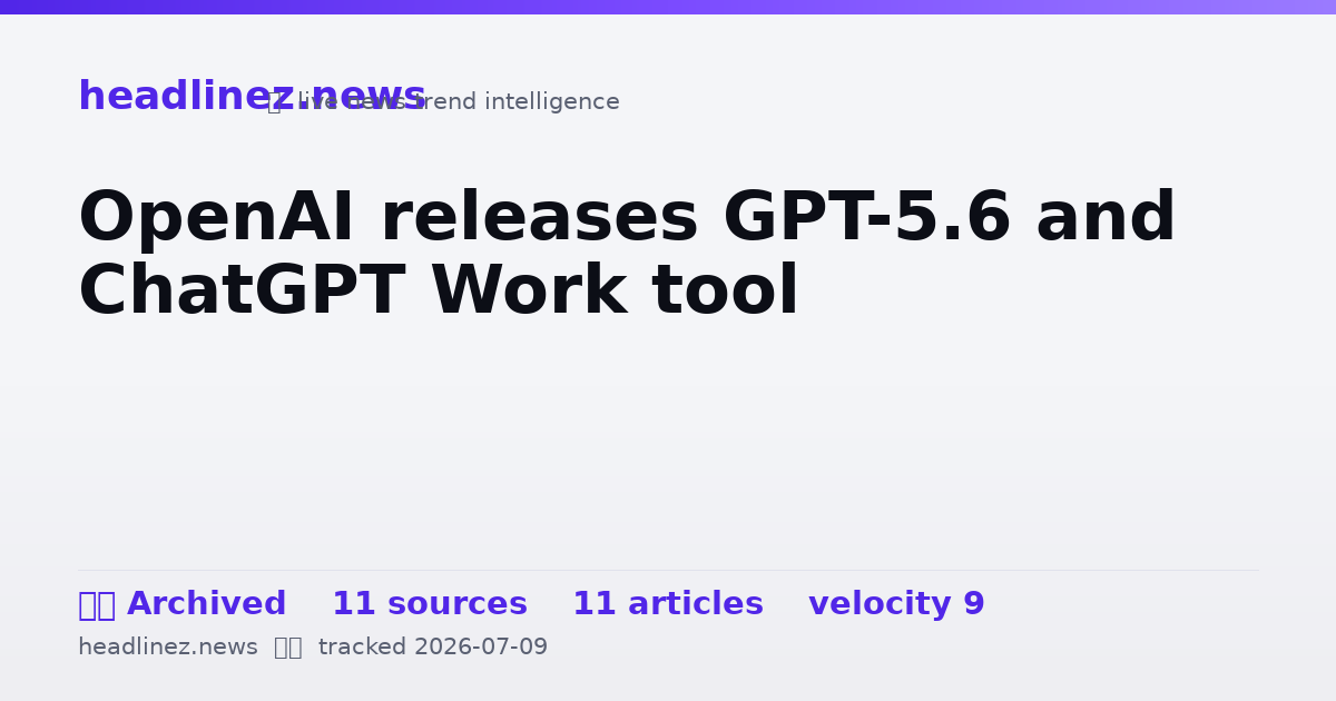 Visual summary for OpenAI releases GPT-5.6 and ChatGPT Work tool